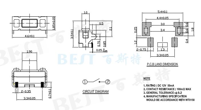 轻触开关TS-1111C